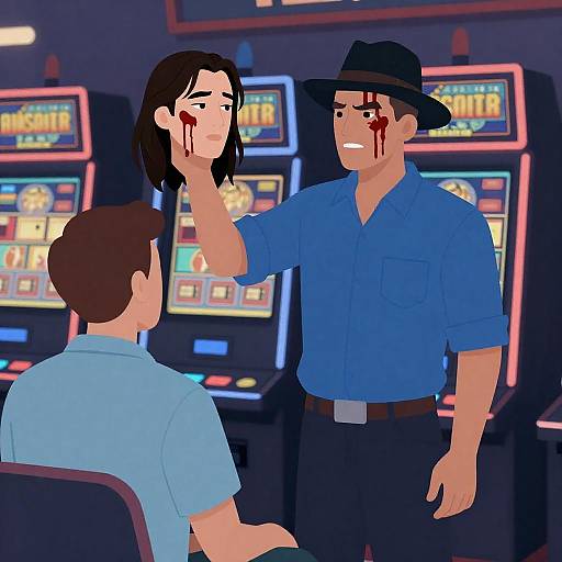 Surreal Slot Machine Decapitation Scene