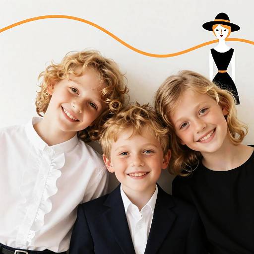 Joyful Portrait of Three Children Together