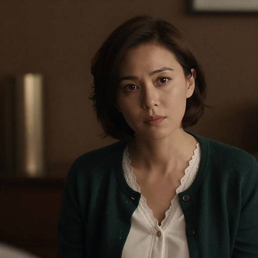 Intense Gaze in Warm Dim Light