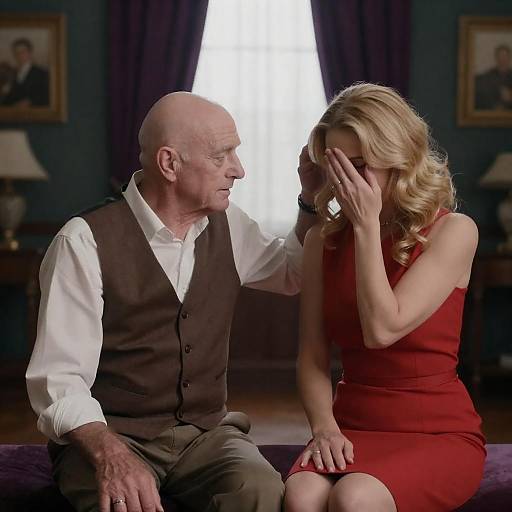 Intimate Moment in a Dimly Lit Room