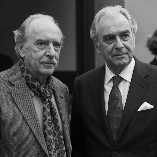 Classic Black-and-White Portrait of Elderly Men
