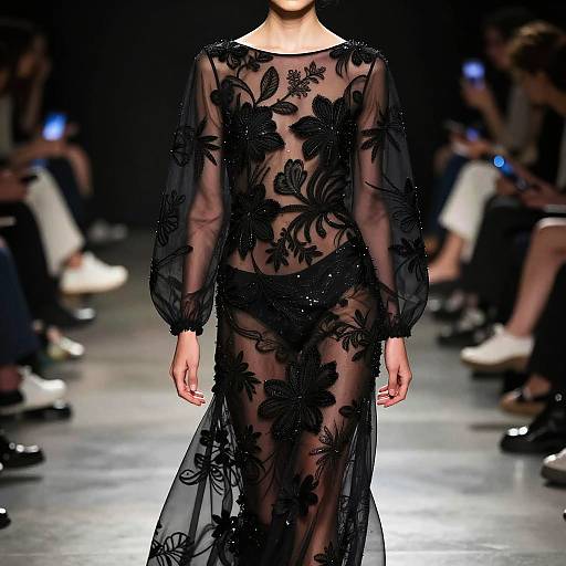 Futuristic Black Transparent Couture Dress