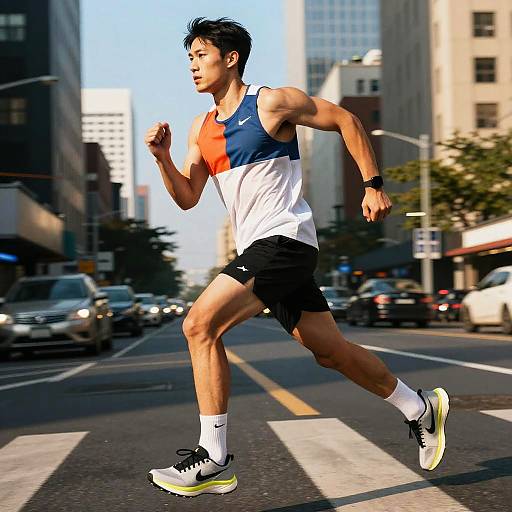 Dynamic Running Man in Urban Fashion