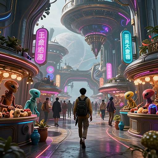 Muun in Futuristic Alien Marketplace