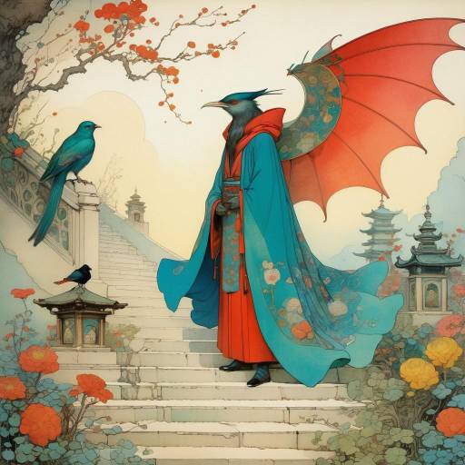 Surreal Fantasy Garden with Mythical Elements
