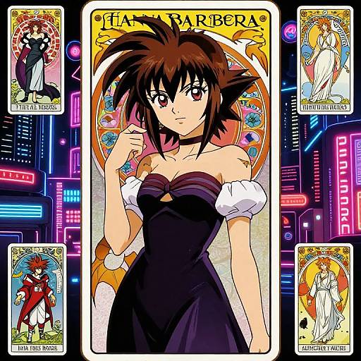 Cyberpunk Anime Tarot in Neo Tokyo