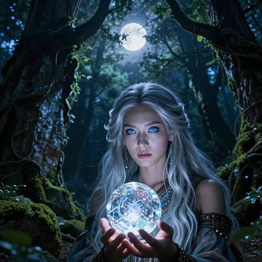 Mystical Native American Sorceress Portrait