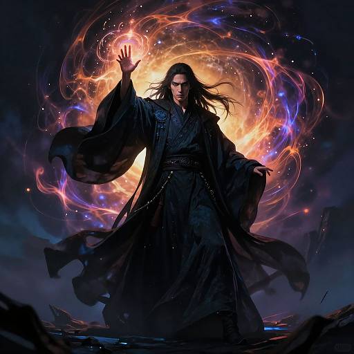 Mystical Magician Dramatic Pose