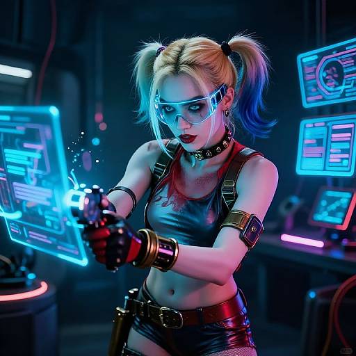 Harley Quinn in Cyberpunk Lab
