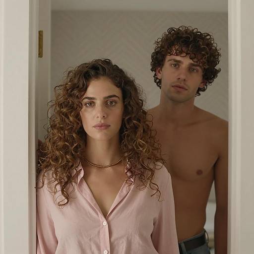 Stylish Couple Portrait in Doorway