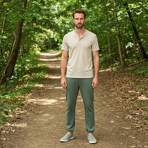 Nature-Inspired Relaxed Menswear Look