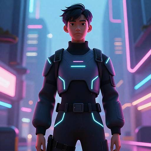 Neon Futuristic Non-Binary Streetwear