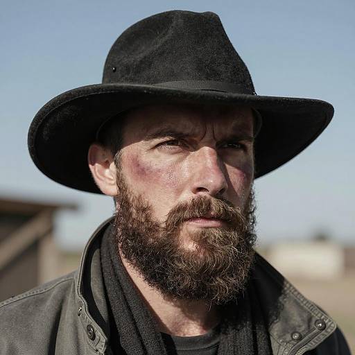 Determined Bearded Man in the Sunlight