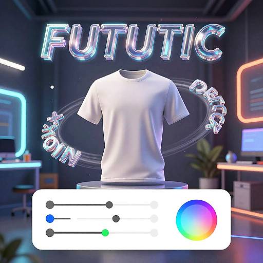 Futuristic Holographic Shirt Text Generator