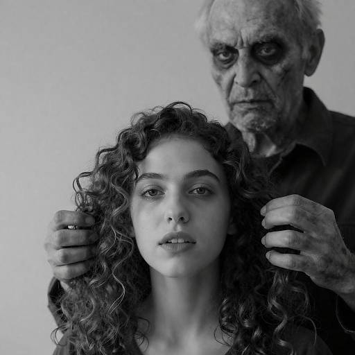 Intense Contrast in Black-and-White Portrait