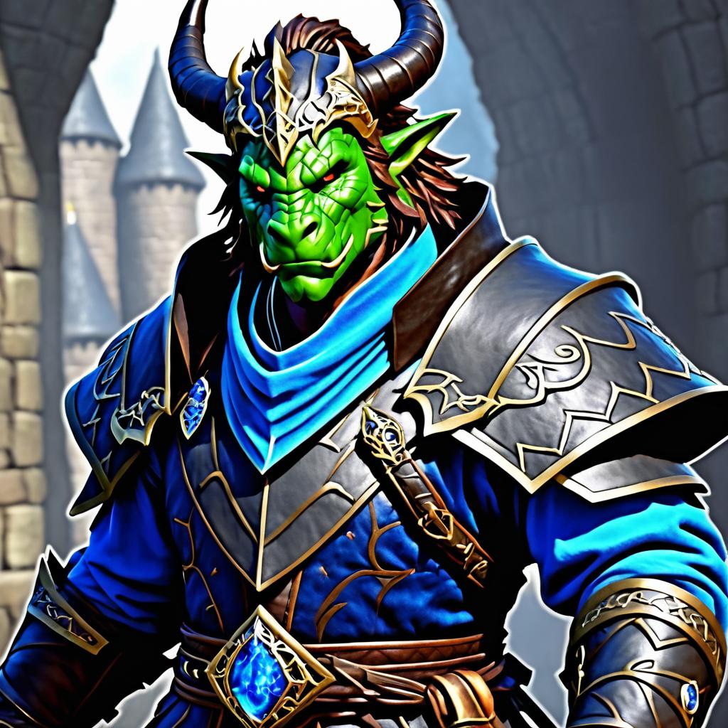 Handsome Dragonborn Sorcerer Rogue Character