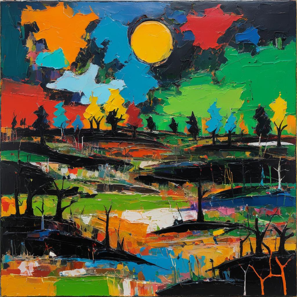 Chaotic Impasto Landscape by Basquiat