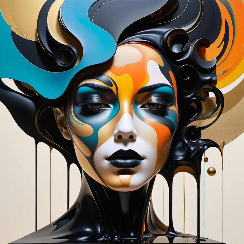 Futuristic Abstract Female Face Masterpiece