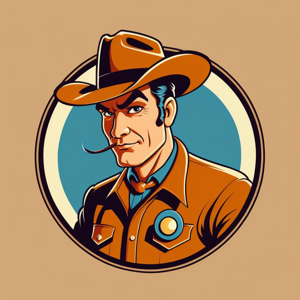 Retro Western Cartoon T-Shirt Design