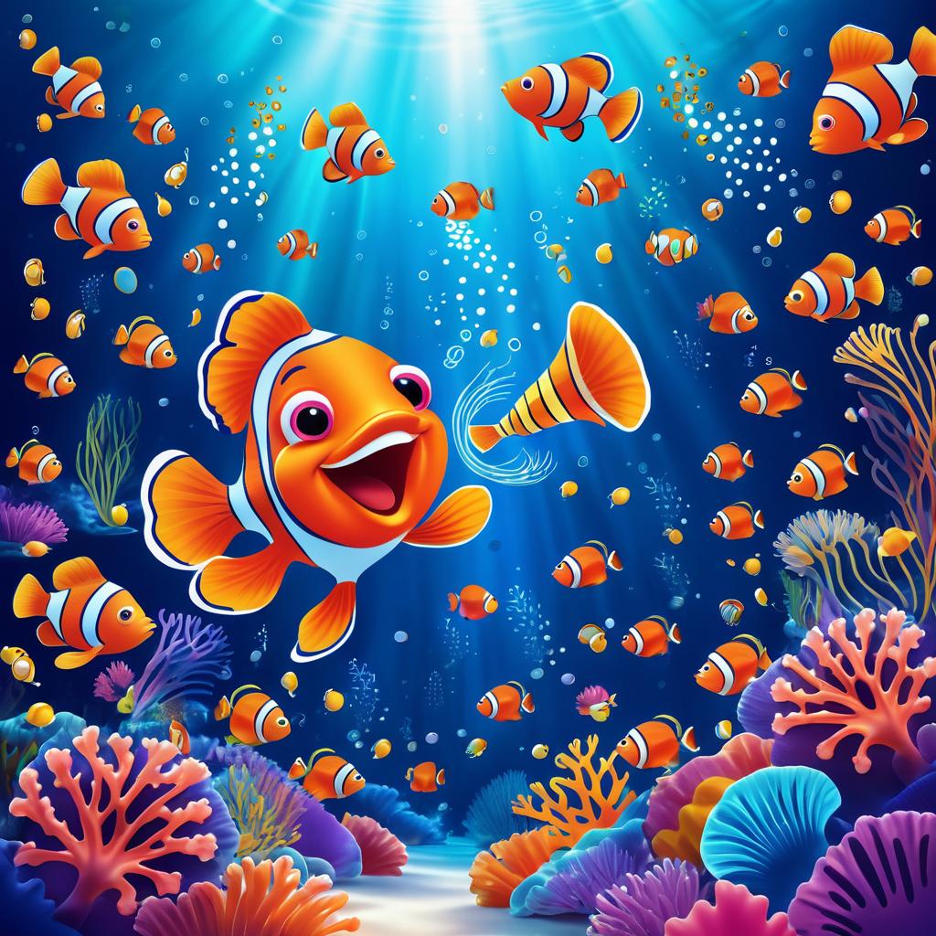 Joyful Underwater Concert with Fish