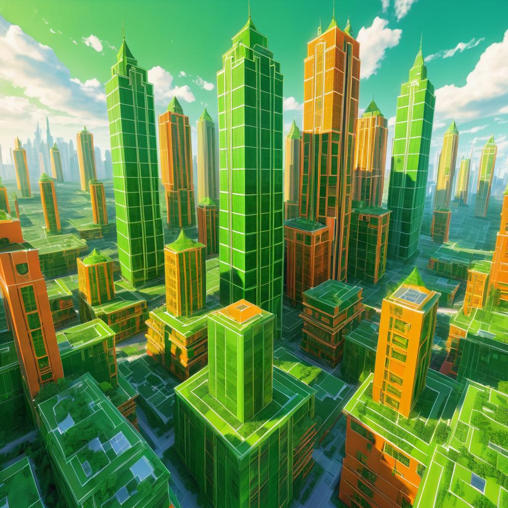 Vibrant Fantasy City of Engineers