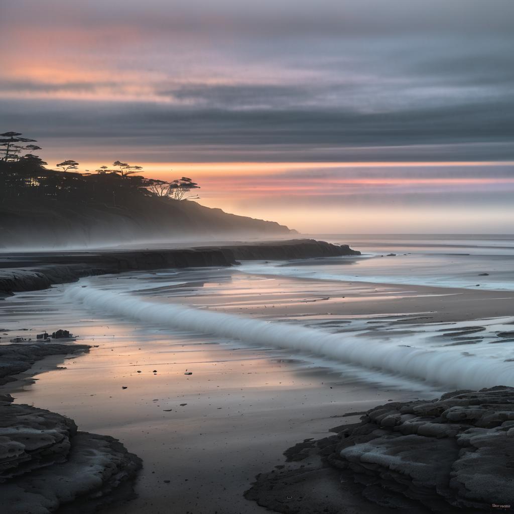 Misty Tidepools at Dawn: Abstract Beauty