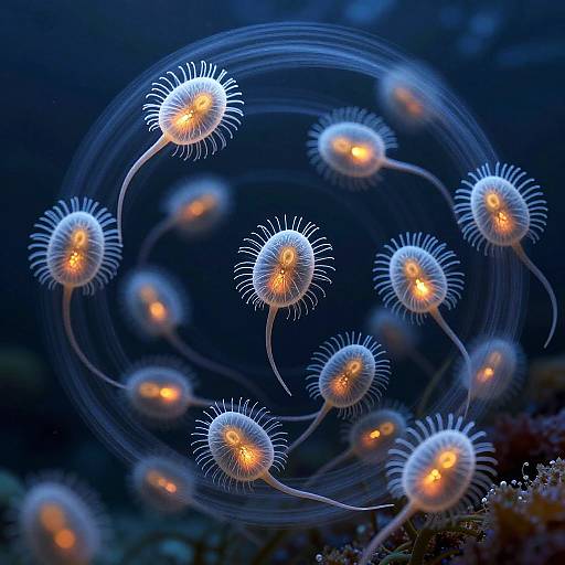 Bioluminescent Plankton Underwater World