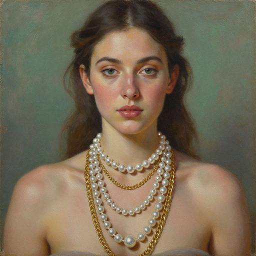 Elegant Woman with Pearl Necklace