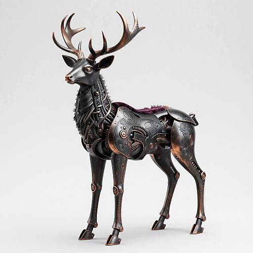 Neo-Gothic Robotic Stag Sculpture