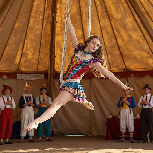 1930s Circus Aerialist in Action