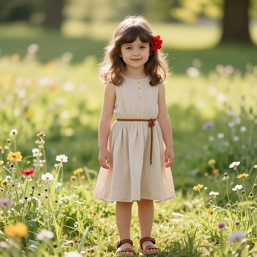 Young Girl in Sunny Meadow