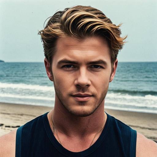 Confident Young Man at the Beach