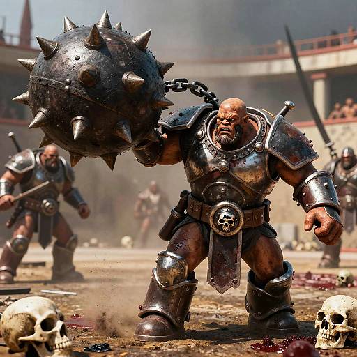 Ork Warlord Charging with Spiked Wrecking Ball