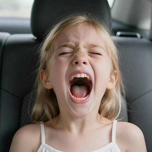 Emotive Portrait of a Screaming Girl