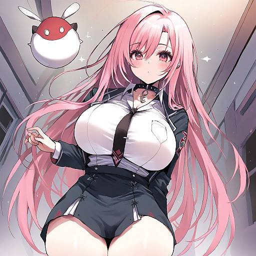 Illustration of Akashiya moka, rosario+vampire in the style of Shinshin