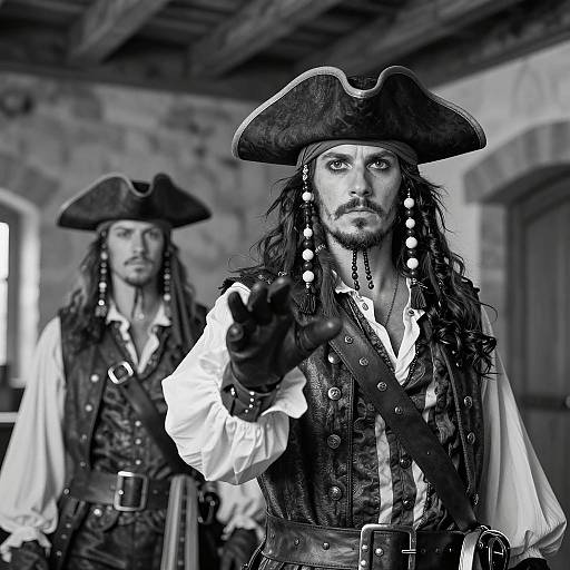 18th Century Pirates in Black and White