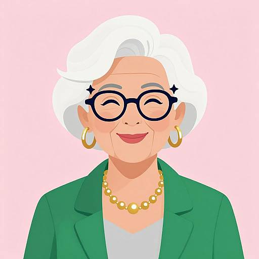 Elegant Cheerful Grandmother Clipart
