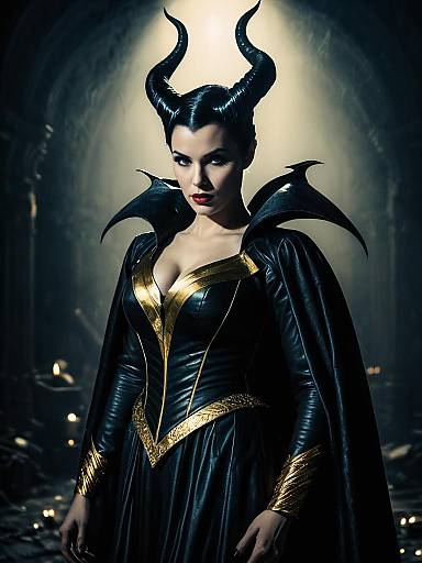 Photorealistic Woman in Maleficent Costume