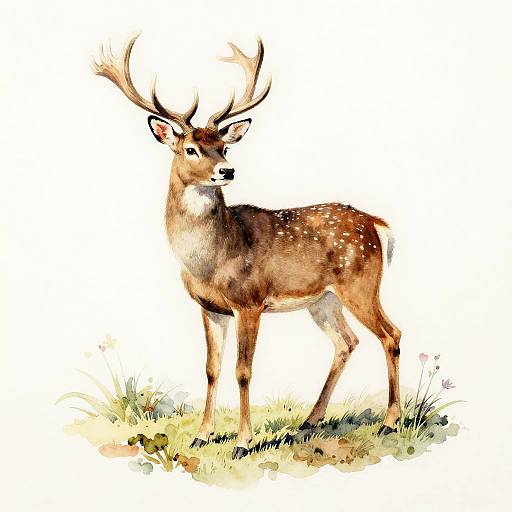 Victorian Style Vintage Deer Portrait