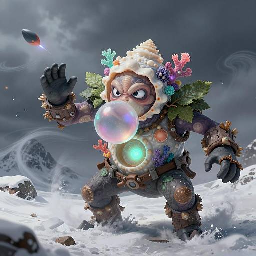 Bioluminescent Trickster in a Snowstorm