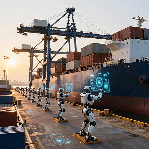 Futuristic AI-Managed Port Hub