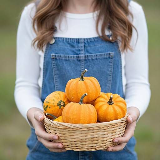 Young Woman with Pumpkin Basket