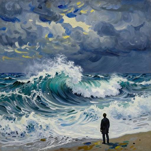 Van Gogh Style Turbulent Seascape