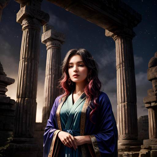 Mystical Sorceress Portrait in Ancient Ruins Mystical Sorceress Portrait in Ancient Ruins