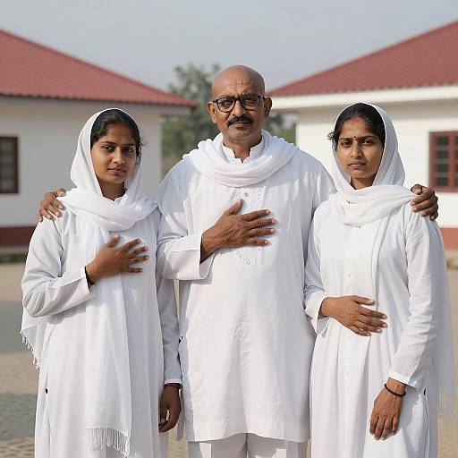 Outdoor Gathering with Distinctive Attire