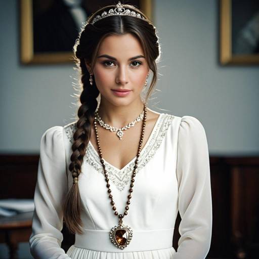 Stunning Royal Princess in White Dress