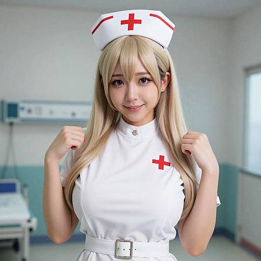 Realistic Blonde Nurse K-Pop Idol