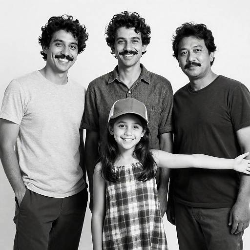 Charming Black-and-White Family Portrait