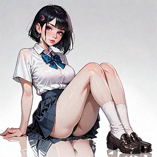 Flirty Adult in School-Inspired Uniform