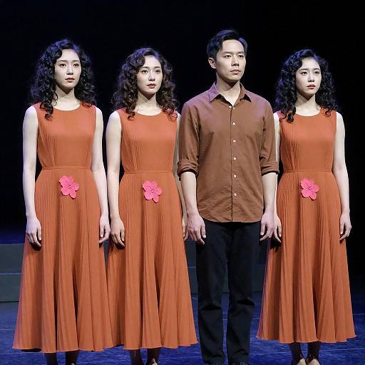 Dynamic Stage Presence with Colorful Attire